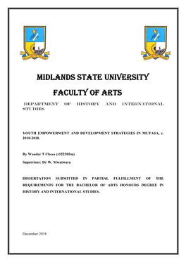 MIDLANDS STATE UNIVERSITY Faculty of Arts