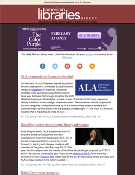ALA Responds to Financial Shortfall Doubling Down on Strategic Library