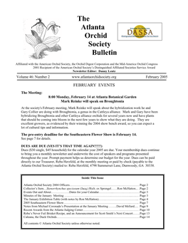 Atlanta Orchid Society Newsletter