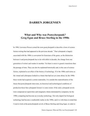 DARREN JORGENSEN What and Why