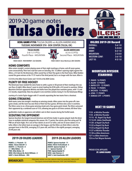 2019-20Game Notes