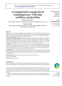 A Comparative Analysis of Contemporary 155 Mm Artillery