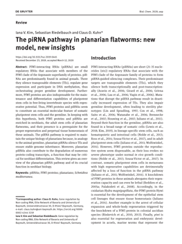 The Pirna Pathway in Planarian Flatworms