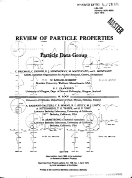 REVIEW of PARTICLE PROPERTIES Ea^Ledauci Rcfuj). Yvj I L\