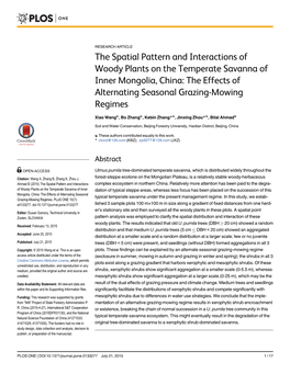 The Spatial Pattern and Interactions of Woody Plants on the Temperate Savanna of Inner Mongolia, China: the Effects of Alternating Seasonal Grazing-Mowing Regimes