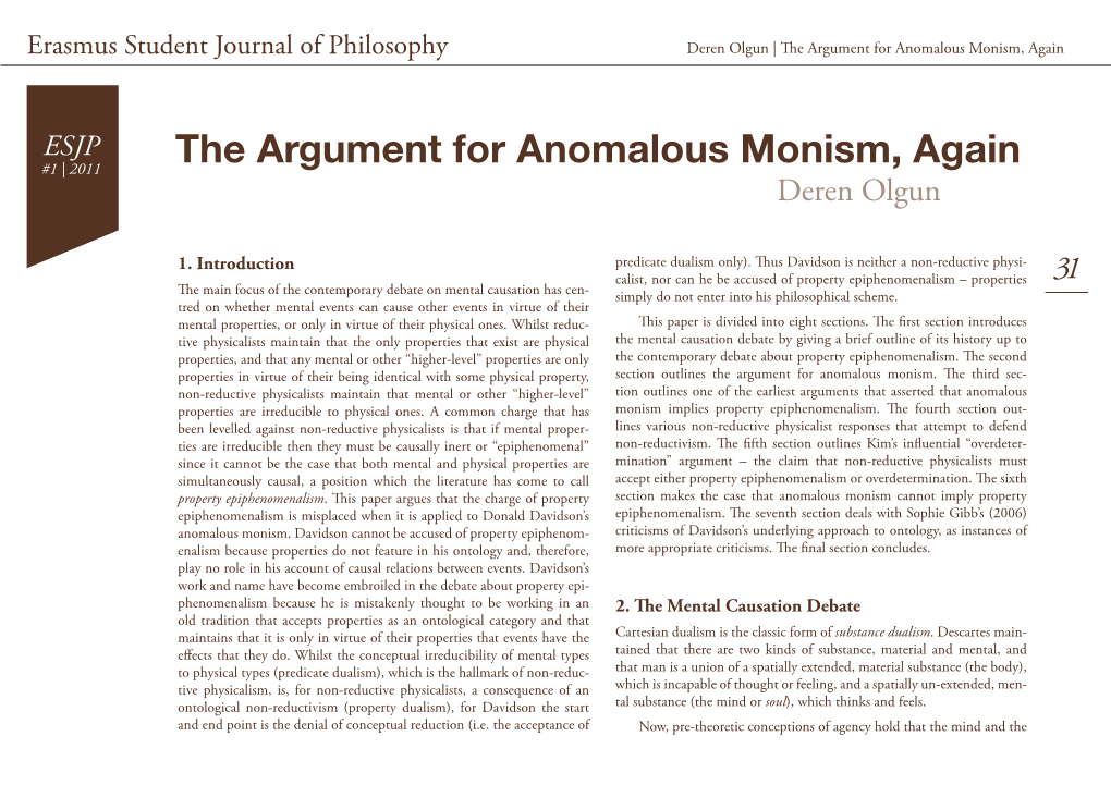 The Argument for Anomalous Monism, Again