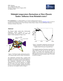 Midnight Temperature Fluctuations at Mars Phoenix Lander: Influence from Heimdal Crater?