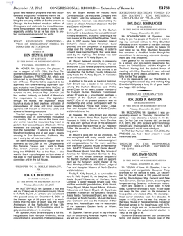 Extensions of Remarks E1783 HON. STENY H. HOYER