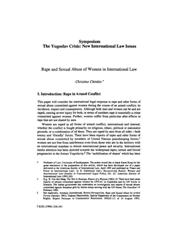 New International Law Issues Rape and Sexual Abuse of Women In