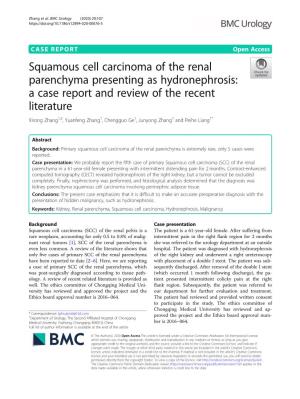 Squamous Cell Carcinoma of the Renal Parenchyma