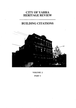 City of Yarra Heritage Review Building Citations