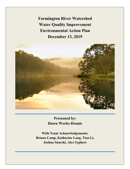 Farmington River Watershed Water Quality Improvement Environmental Action Plan December 13, 2019