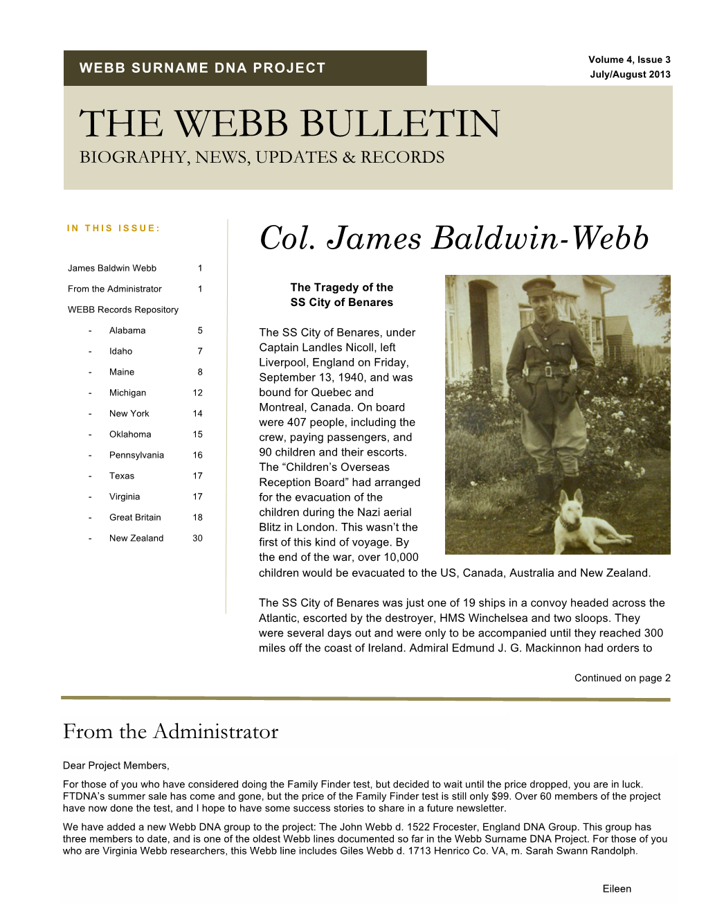 The Webb Bulletin Biography, News, Updates & Records