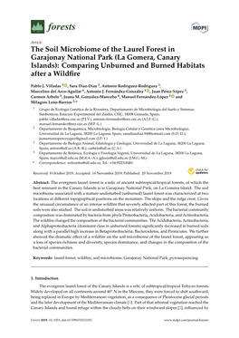 The Soil Microbiome of the Laurel Forest in Garajonay National Park (La Gomera, Canary Islands): Comparing Unburned and Burned Habitats After a Wildﬁre