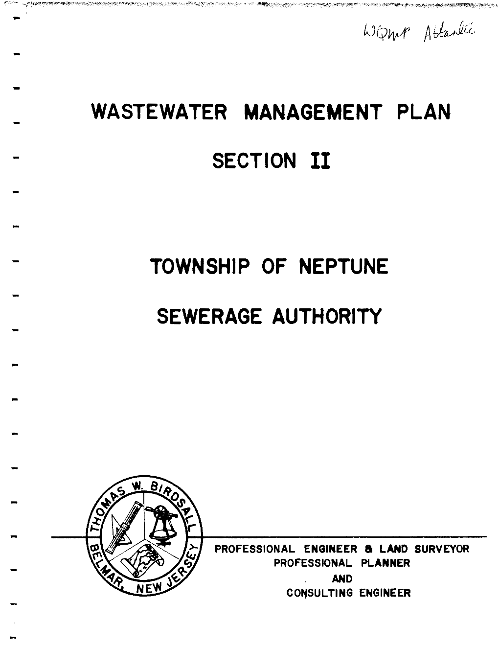 Wastewater Management Plan Section Ii Township Of