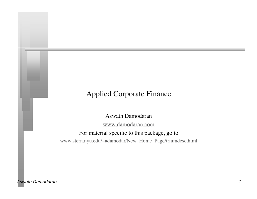 Applied Corporate Finance