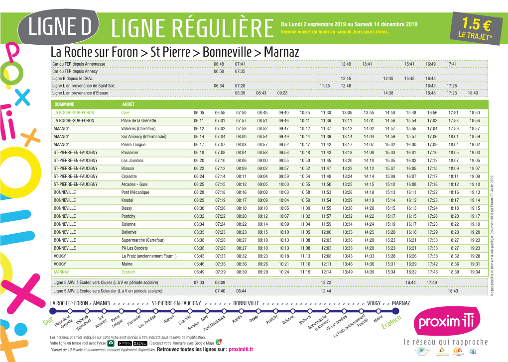 LIGNE RÉGULIÈRE Service Ouvert Du Lundi Au Samedi, Hors Jours Fériés