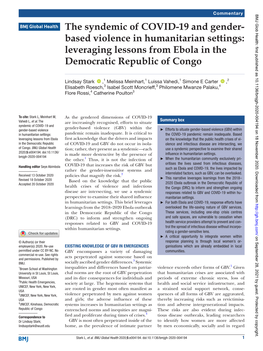 The Syndemic of COVID-19 and Gender-Based