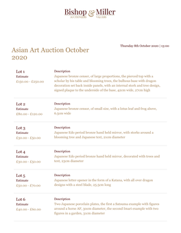 Asian Art Auction October 2020