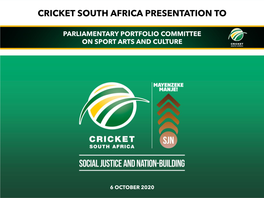 Cricket South Africa Presentation To