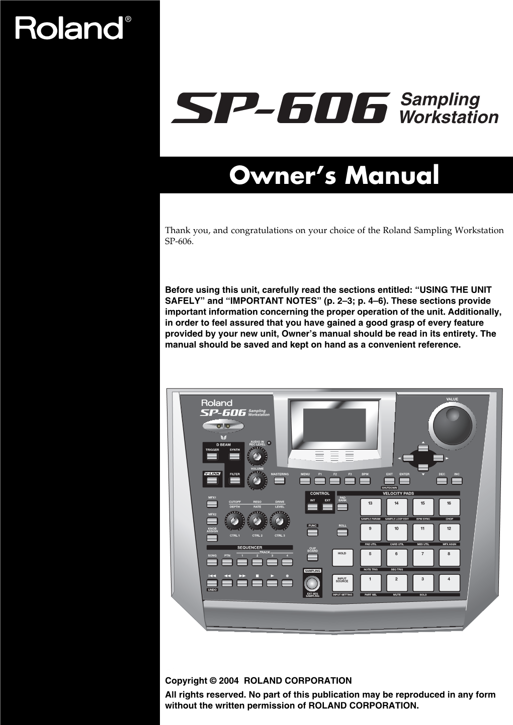 SP-606 Owner's Manual