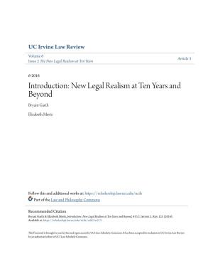 New Legal Realism at Ten Years and Beyond Bryant Garth