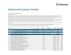 Global Small Company Portfolio