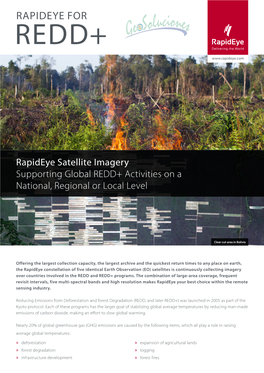 Rapideye Satellite Imagery Supporting Global REDD+ Activities on a National, Regional Or Local Level
