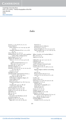 Roman Geographies of the Nile Andy Merrills Index More Information