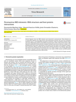 Picornavirus IRES Elements: RNA Structure and Host Protein Interactions