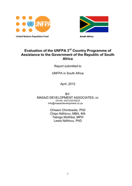 Evaluation of the UNFPA 3 Country Programme of Assistance to The