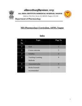 Department of Pharmacology MD