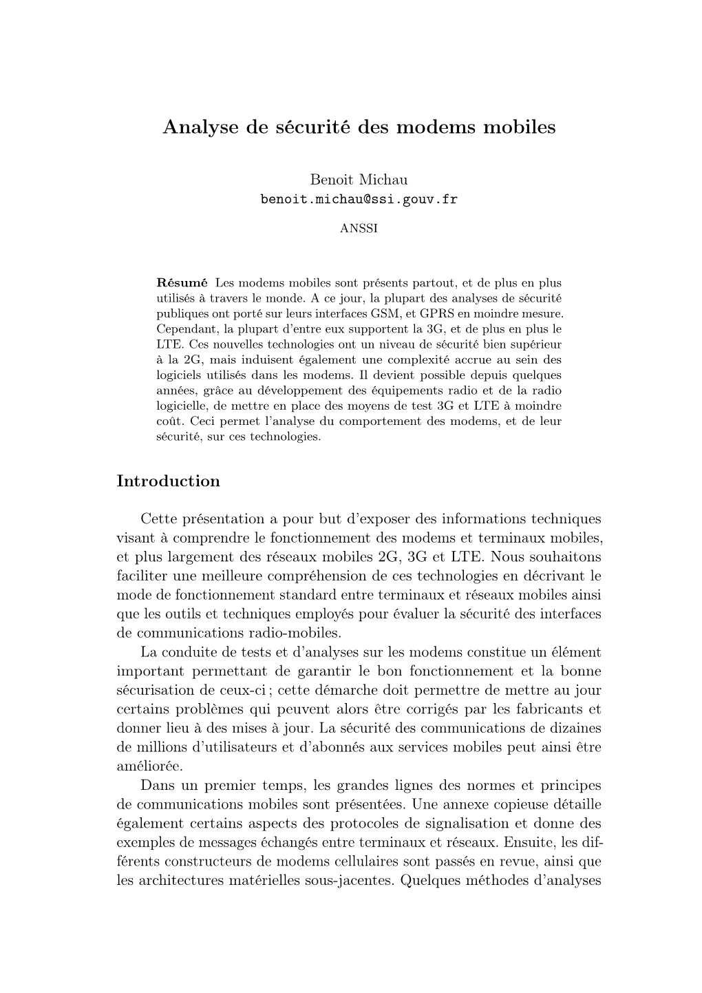 Analyse De Sécurité Des Modems Mobiles