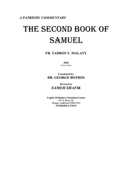 The Second Book of Samuel