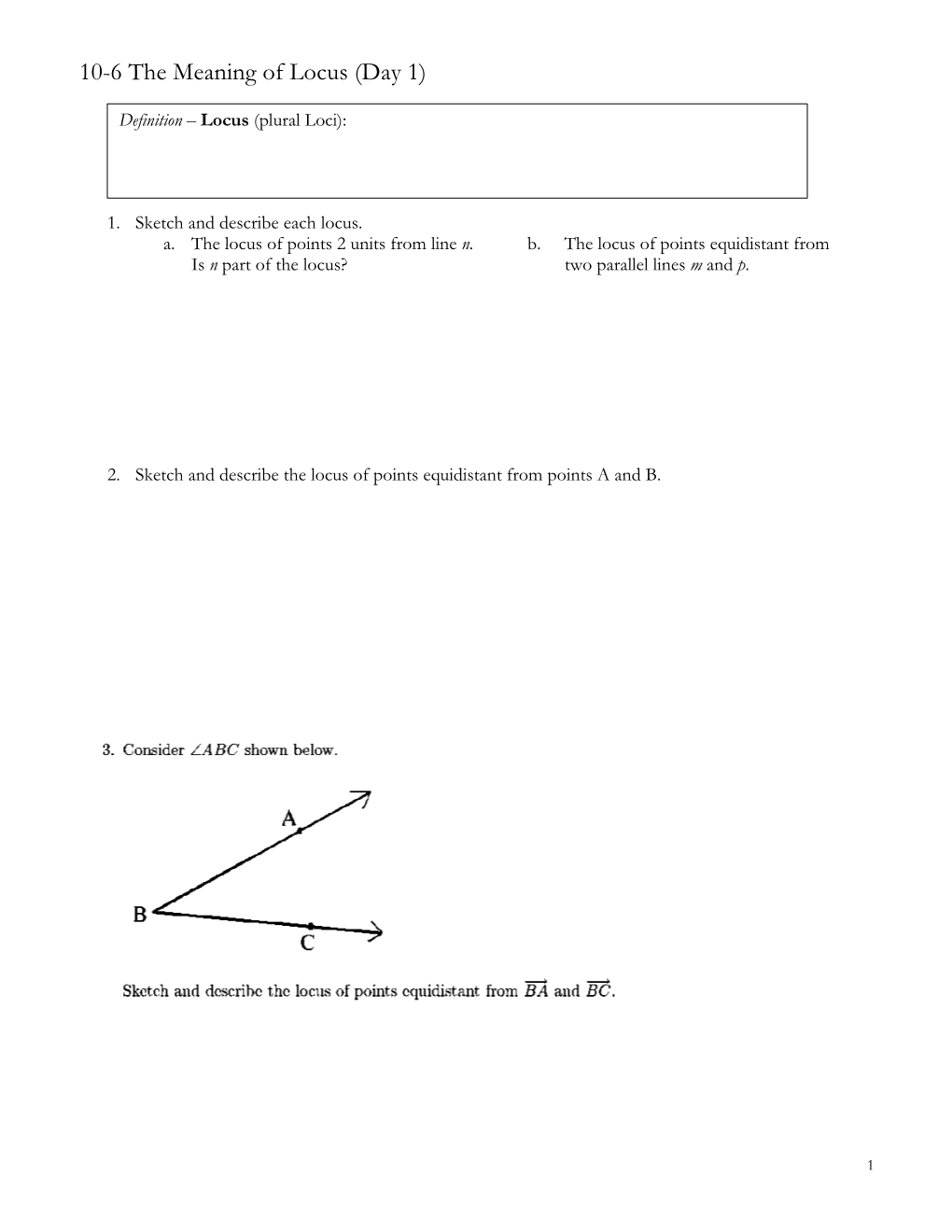 10-6 the Meaning of Locus (Day 1)