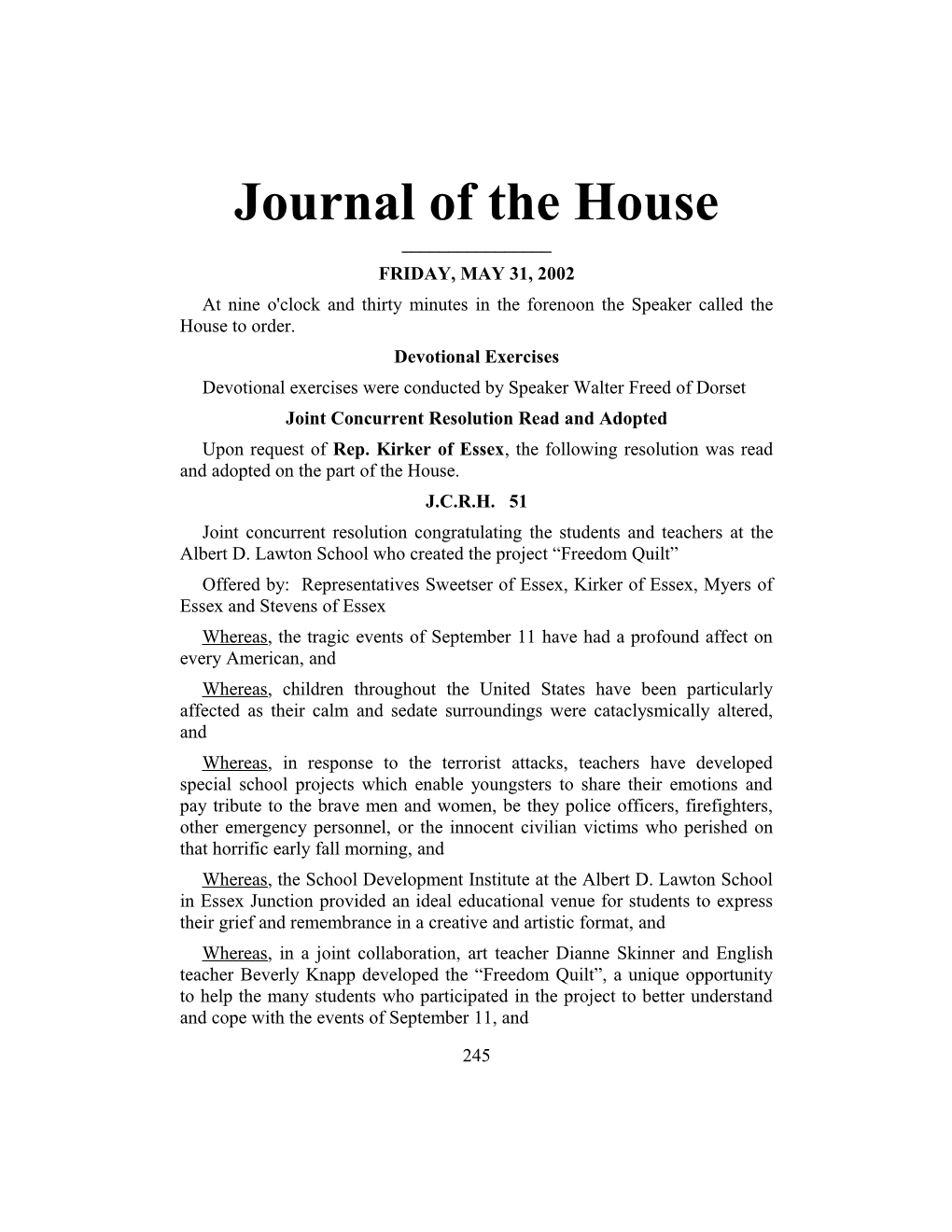 Journal of the House s4