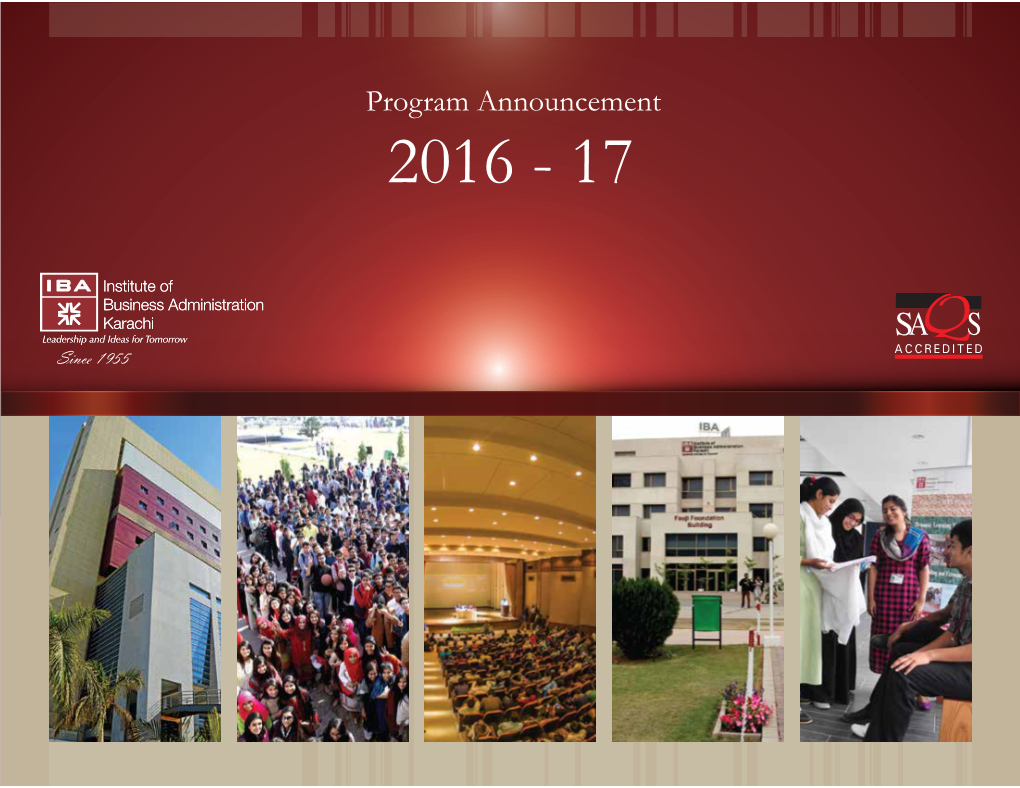 Program Announcement 2016-17