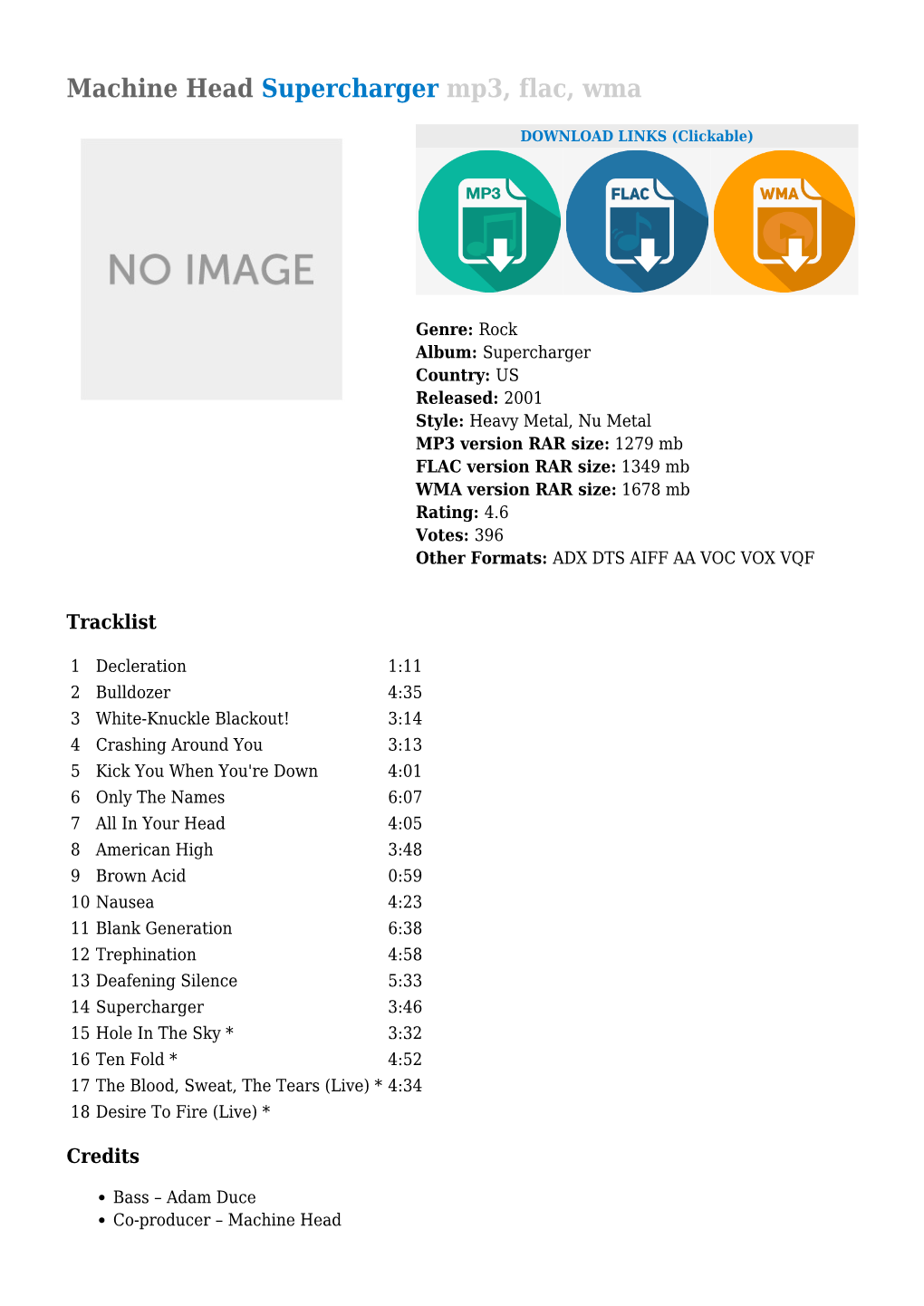 Machine Head Supercharger Mp3, Flac, Wma