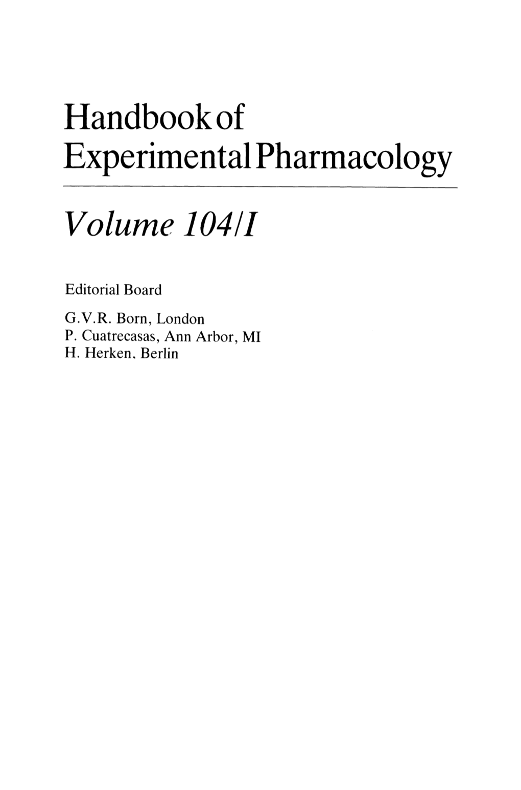 Handbook of Experimental Pharmacology Volume 1041