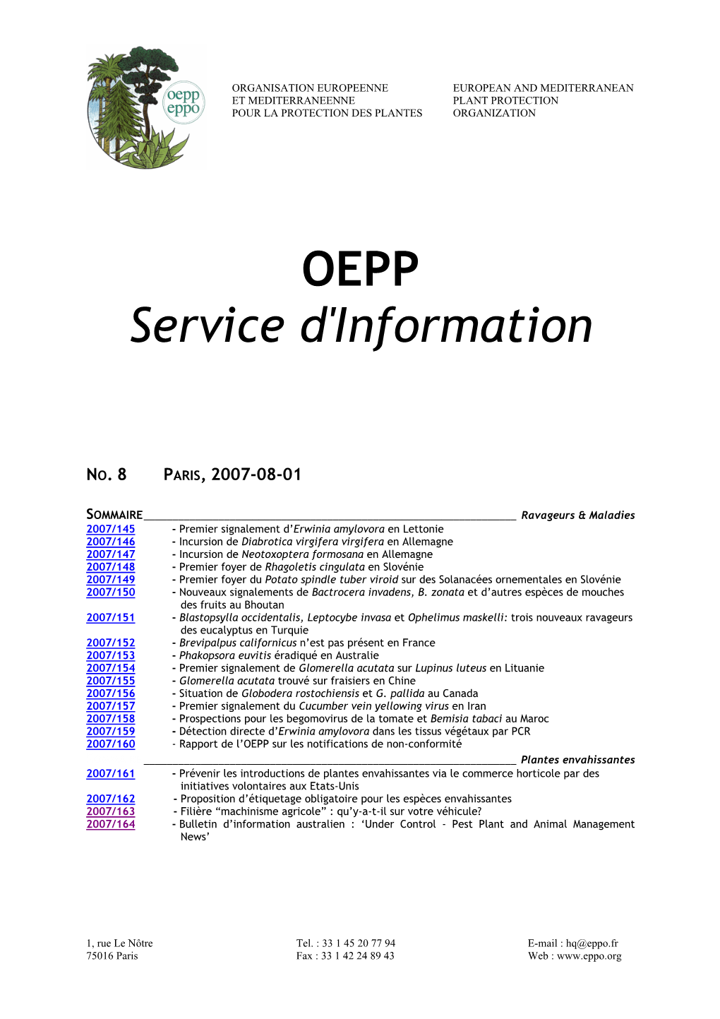 EPPO Reporting Service