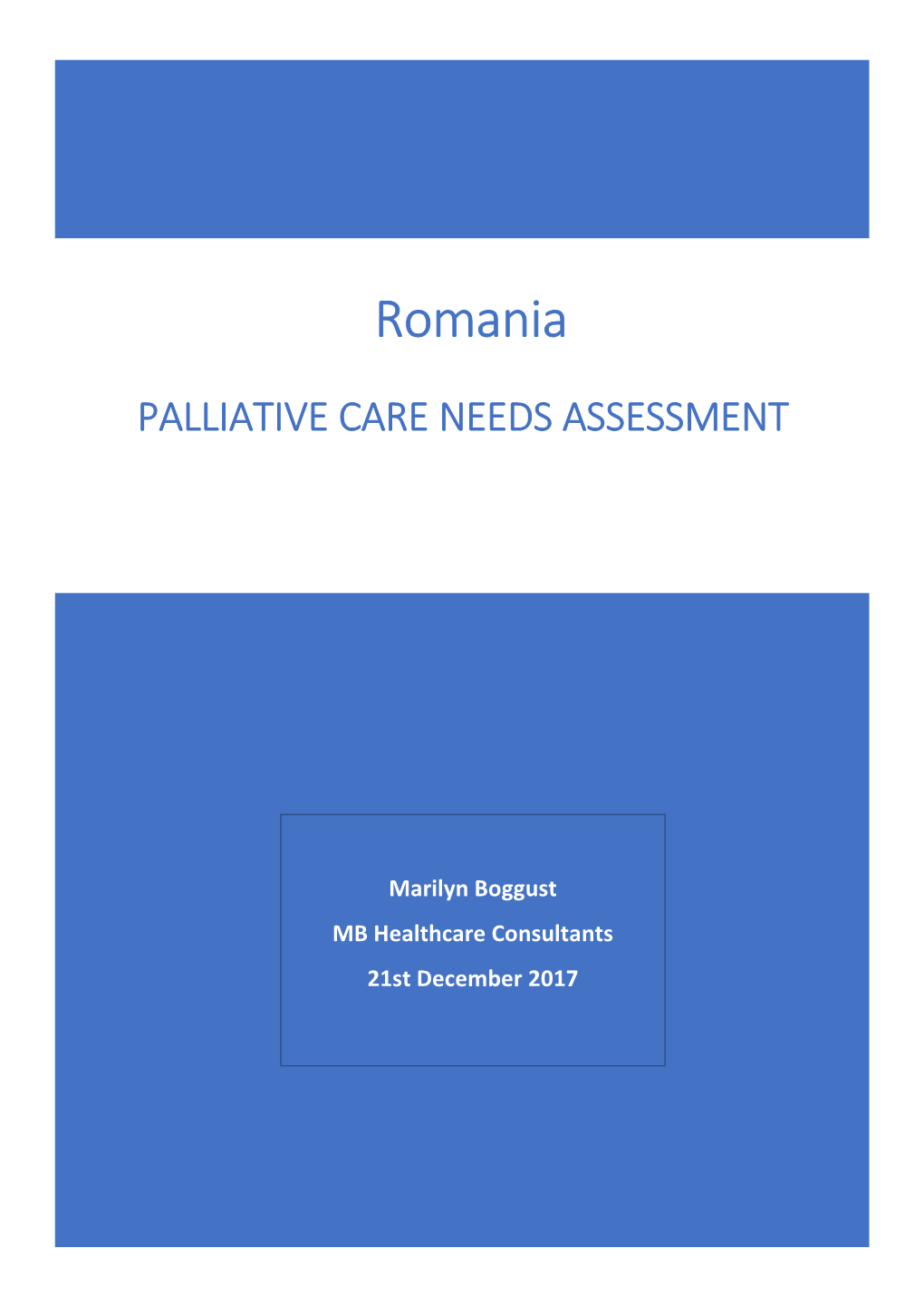 Palliative Care Needs Assessment