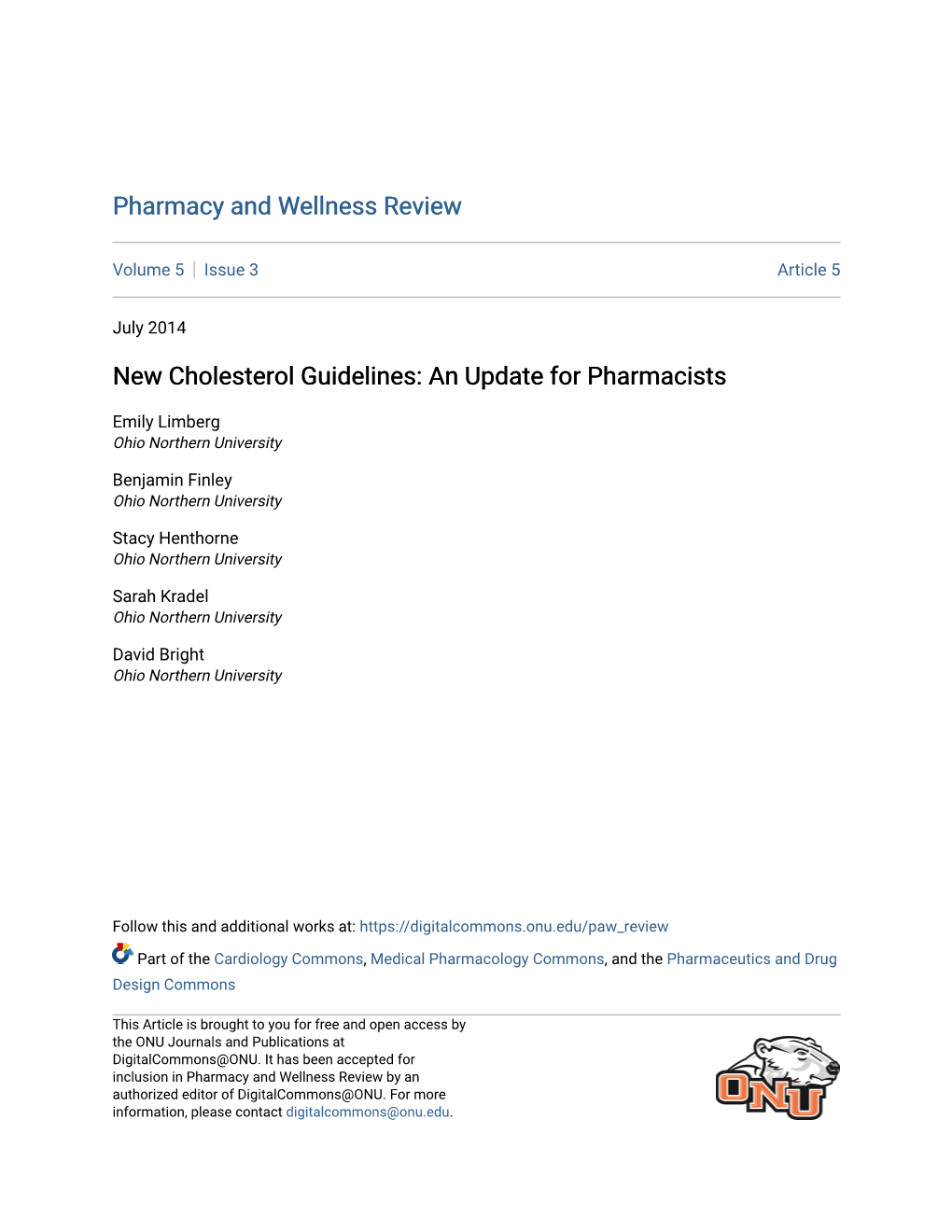 New Cholesterol Guidelines: an Update for Pharmacists