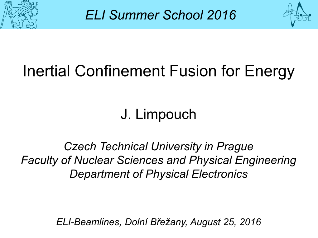 Inertial Confinement Fusion for Energy