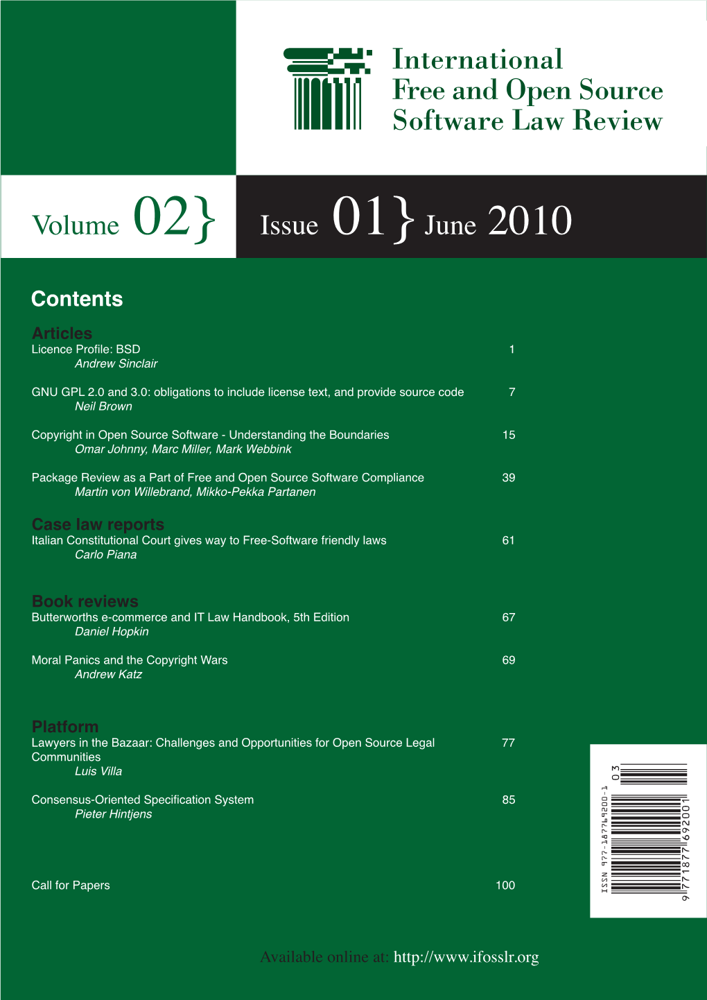 Volume 02} Issue 01}June 2010