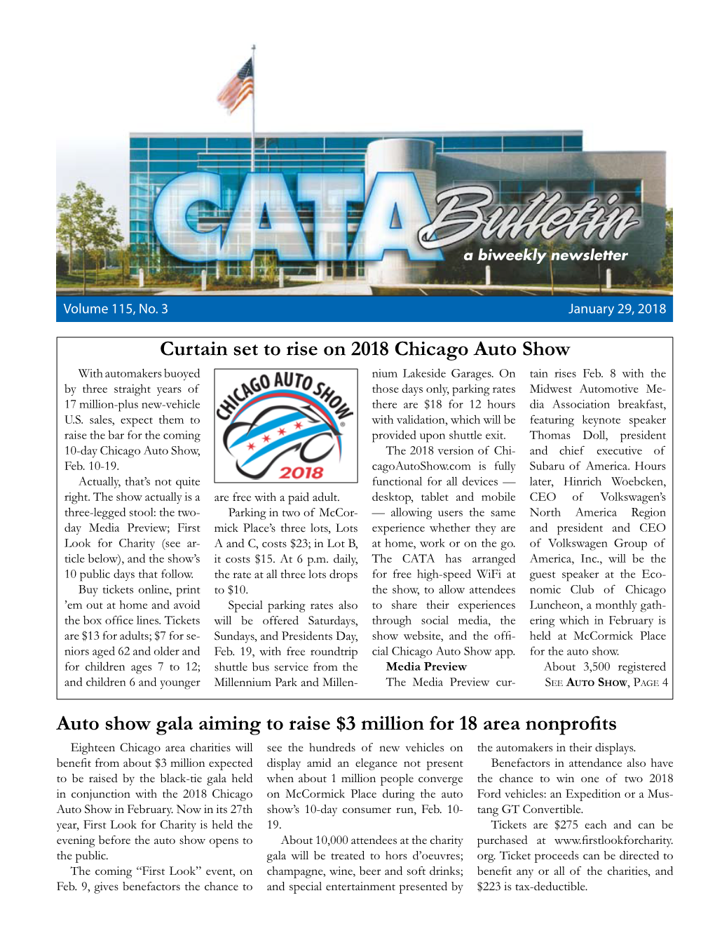 Curtain Set to Rise on 2018 Chicago Auto Show Auto Show Gala Aiming