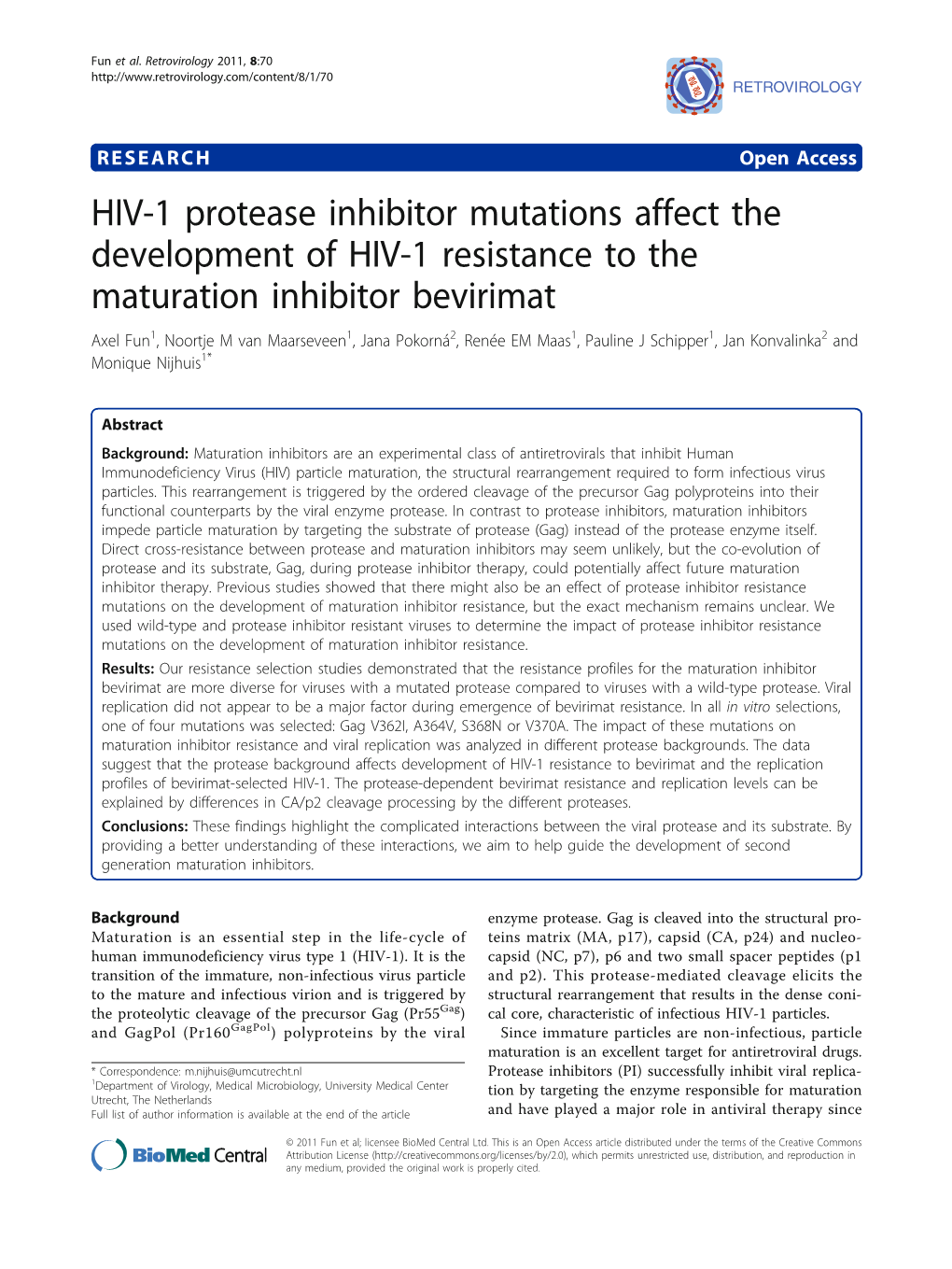 HIV-1 Protease Inhibitor Mutations Affect the Development of HIV-1