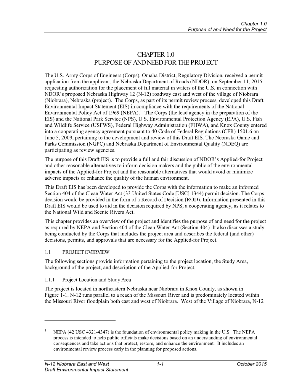 N-12 Niobrara East and West Draft Environmental Impact Statement