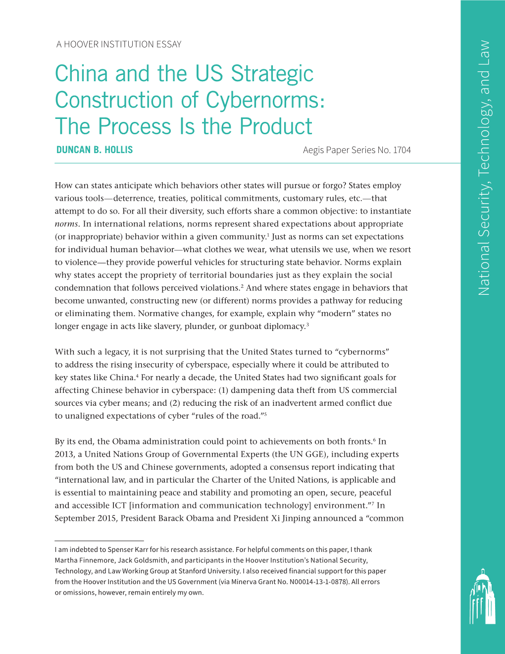 China and the US Strategic Construction of Cybernorms: the Process Is the Product 3