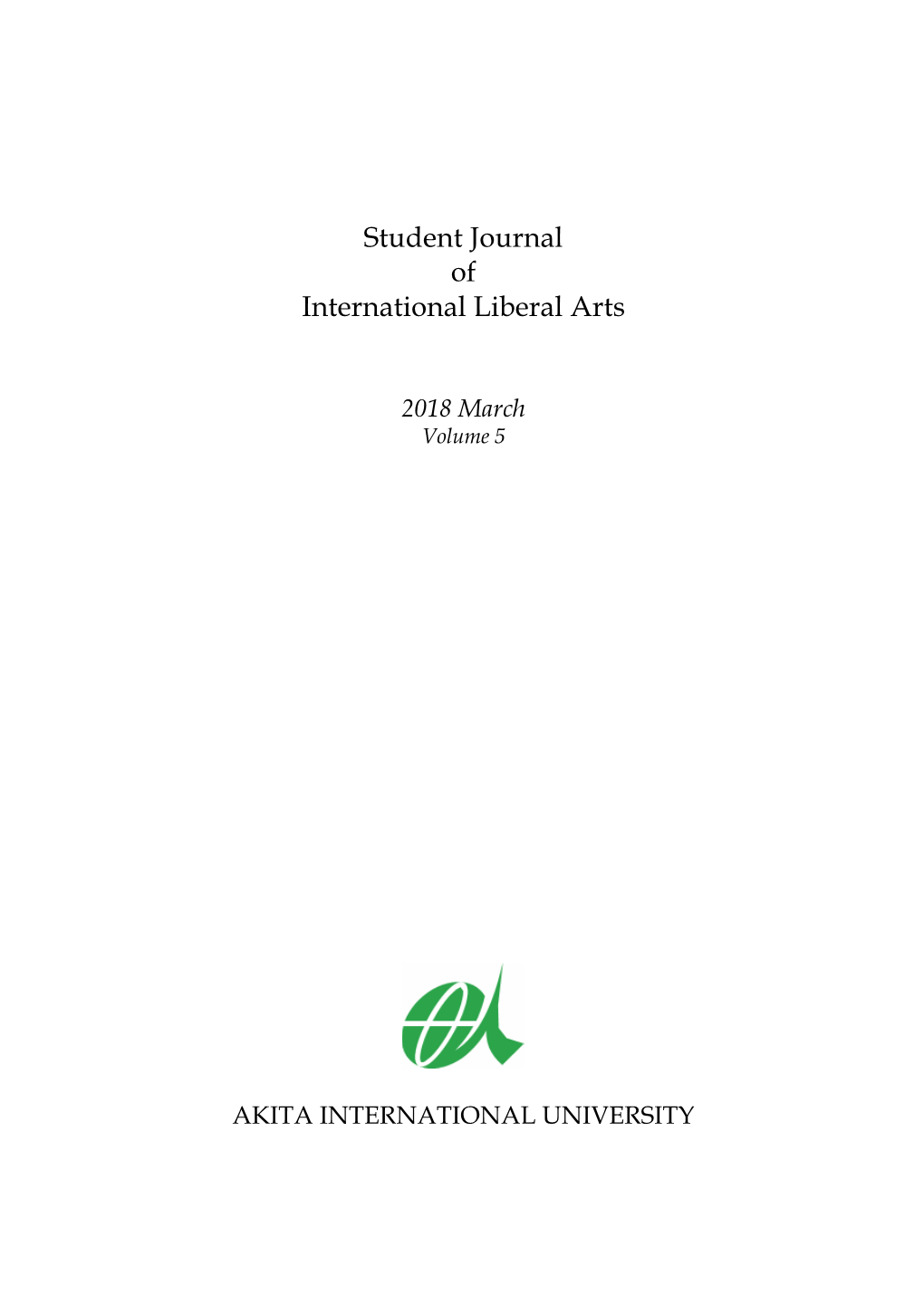 Student Journal of International Liberal Arts