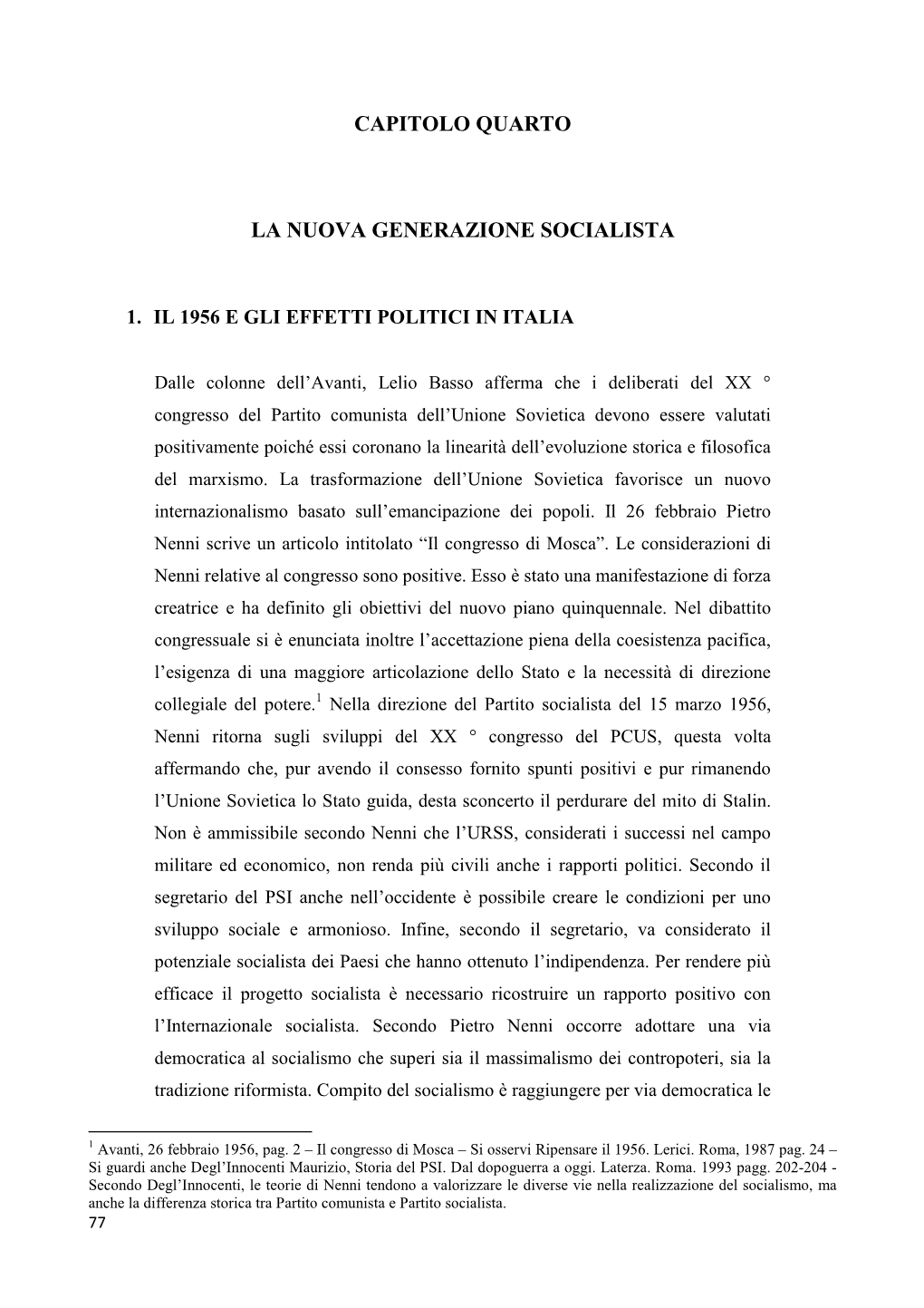 Capitolo Quarto La Nuova Generazione Socialista